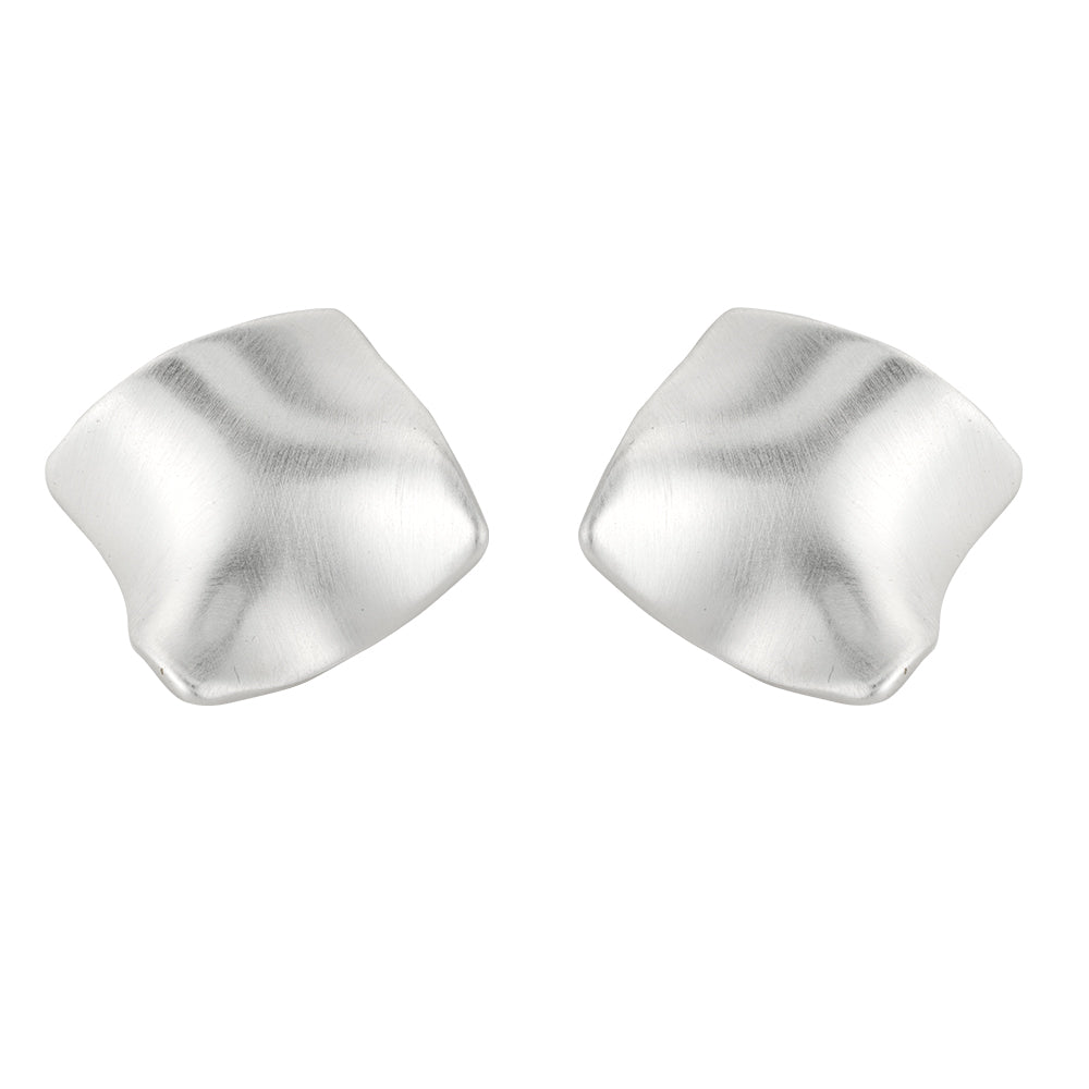 Silver Star Fold Stud Earrings