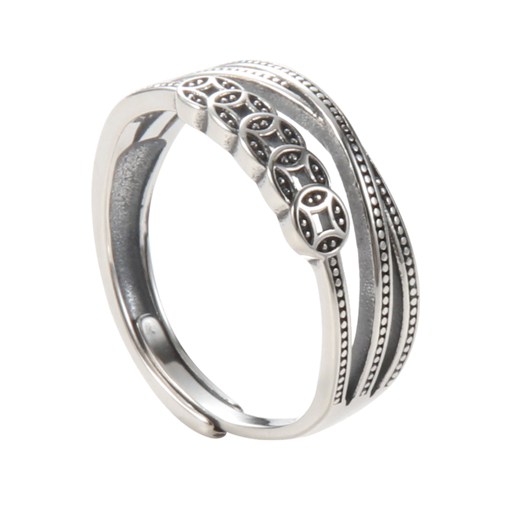 Aveera unique designer gold plated heart mother-of-pearl wrap ring, adjustable and elegant.