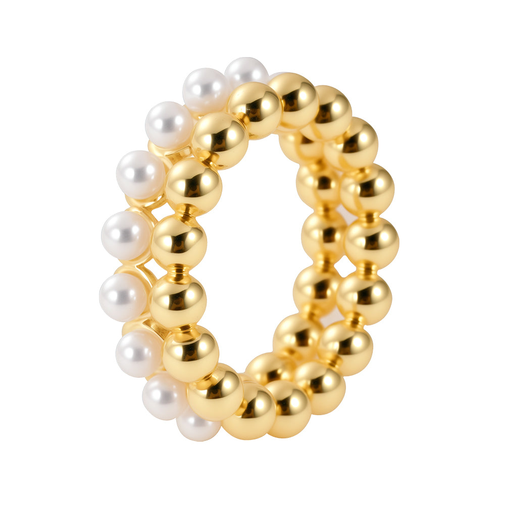 Aveera unique designer gold tone crossover ring, modern statement style.
